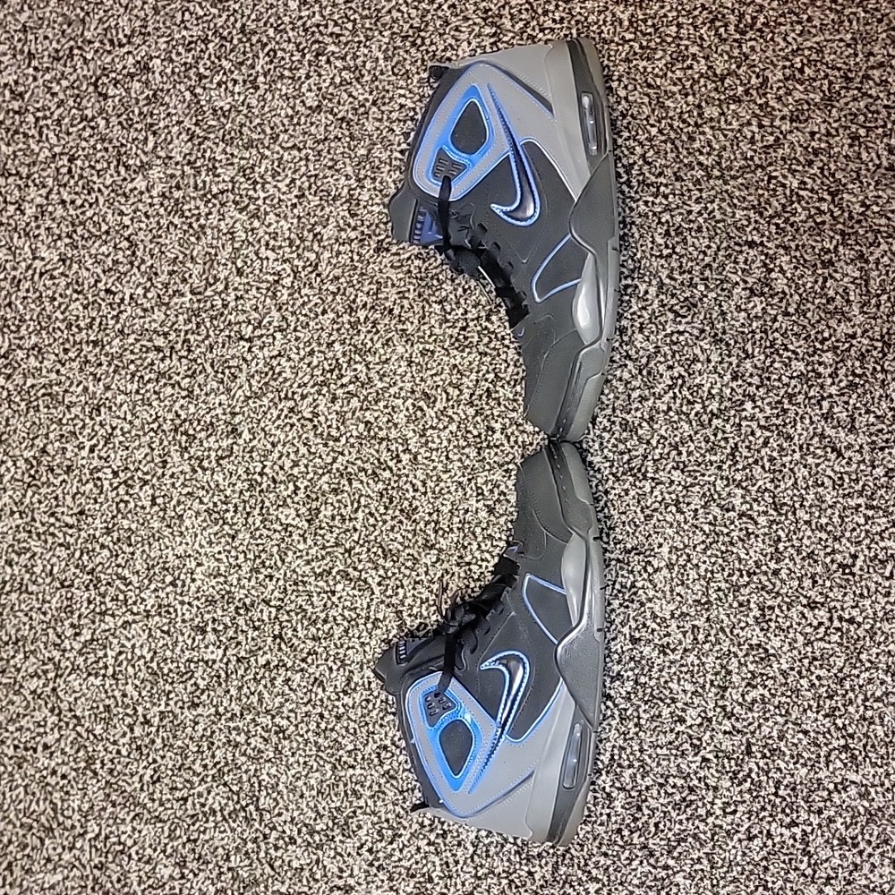 Nike Air Flight Falcon's, Size 11, Black and Granite with Blue Accents.